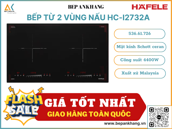 Bếp từ 2 vùng nấu Hafele HC-I2732A - 536.61.726 - Made in Malaysia